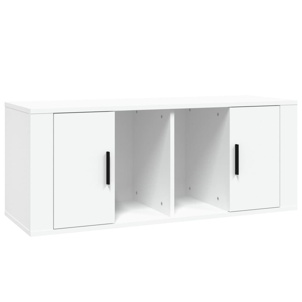 TV-taso valkoinen 100x35x40 cm tekninen puu - Sisustajankoti.fi