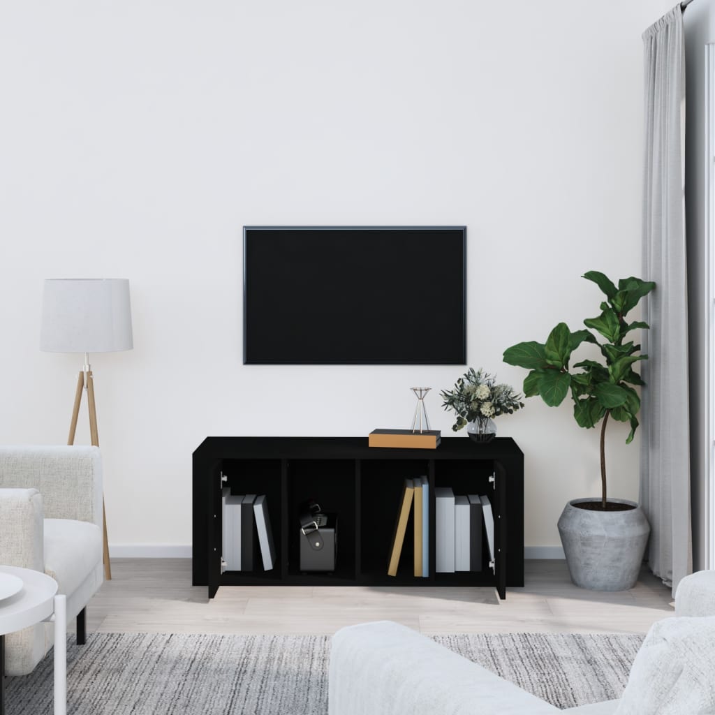 TV-taso musta 100x35x40 cm tekninen puu - Sisustajankoti.fi