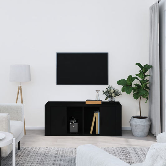 TV-taso musta 100x35x40 cm tekninen puu - Sisustajankoti.fi