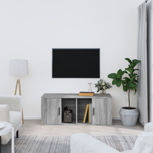 TV-taso harmaa Sonoma 100x35x40 cm tekninen puu - Sisustajankoti.fi