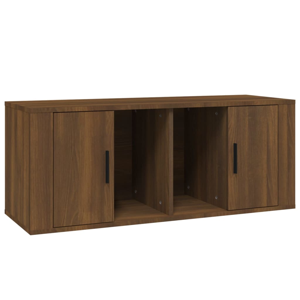 TV-taso ruskea tammi 100x35x40 cm tekninen puu - Sisustajankoti.fi