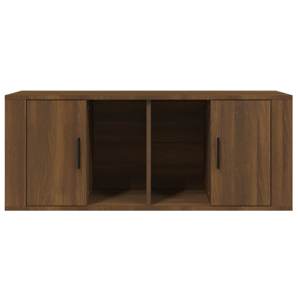 TV-taso ruskea tammi 100x35x40 cm tekninen puu - Sisustajankoti.fi