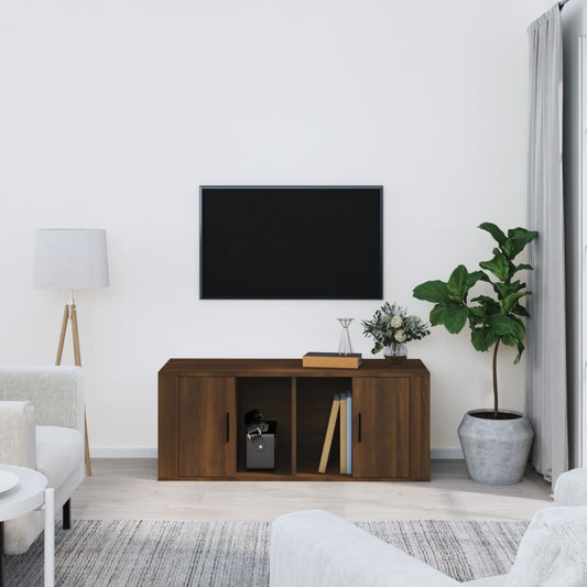 TV-taso ruskea tammi 100x35x40 cm tekninen puu - Sisustajankoti.fi