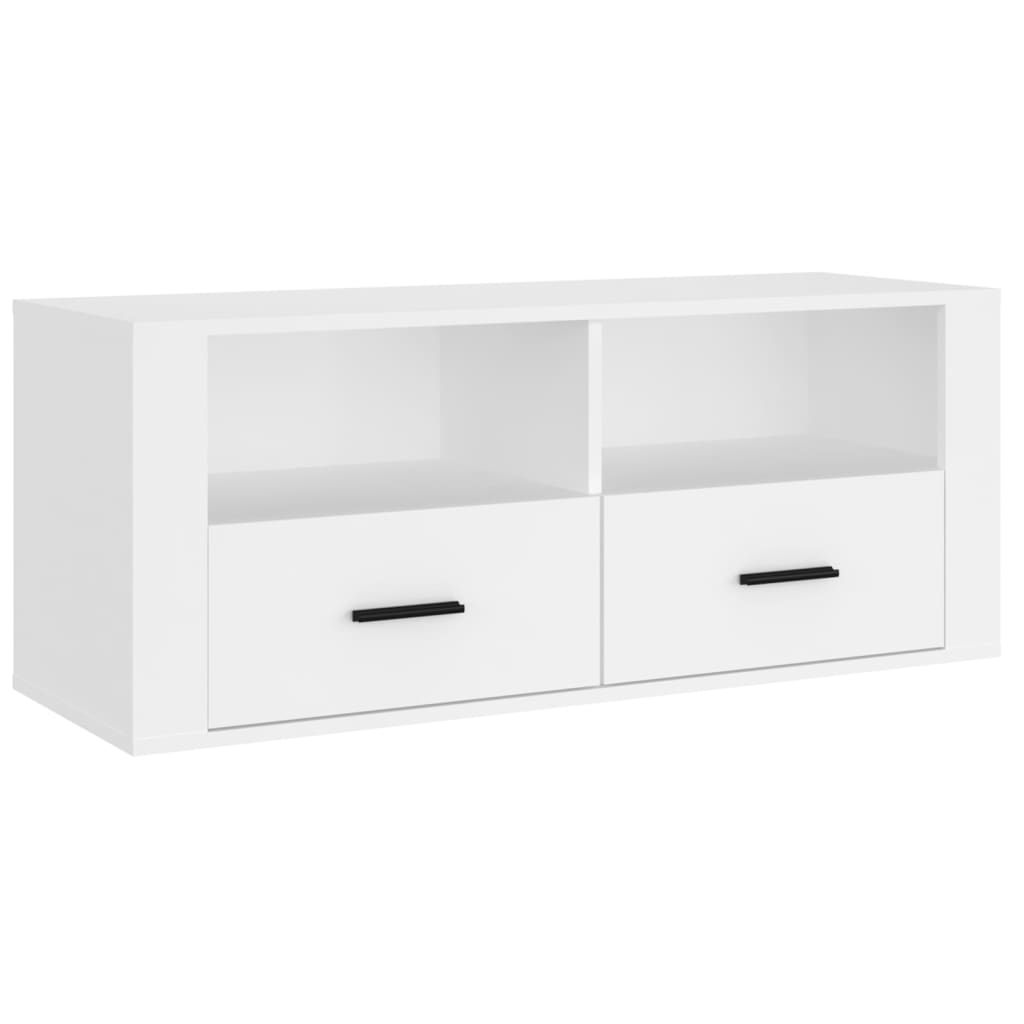 TV-taso valkoinen 100x35x40 cm tekninen puu - Sisustajankoti.fi