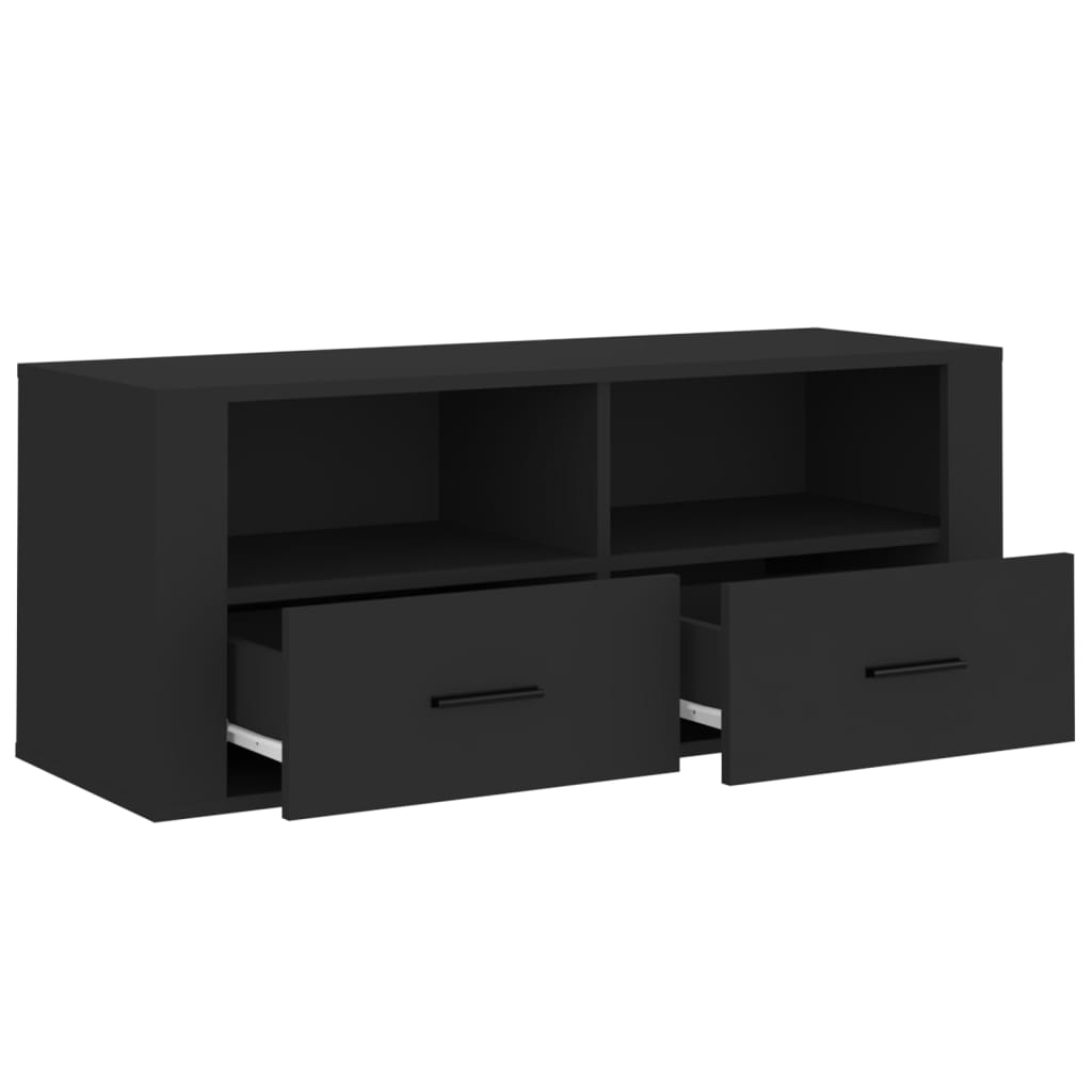 TV-taso musta 100x35x40 cm tekninen puu - Sisustajankoti.fi