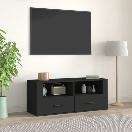 TV-taso musta 100x35x40 cm tekninen puu - Sisustajankoti.fi