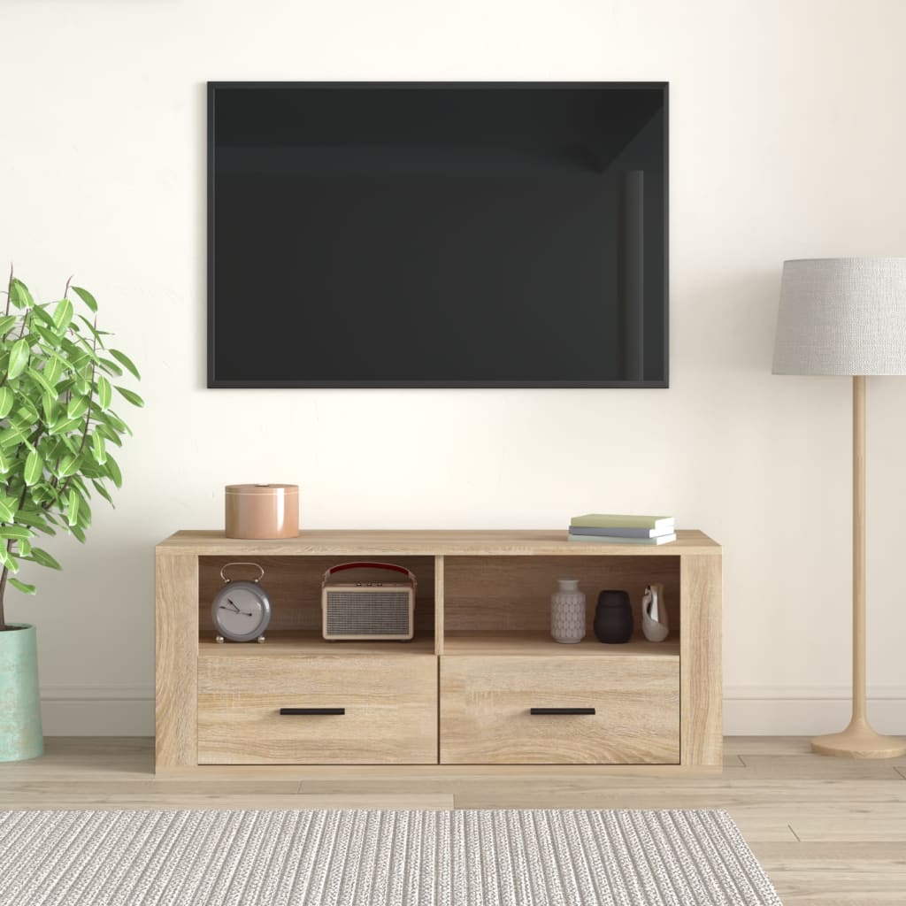 TV-taso Sonoma-tammi 100x35x40 cm tekninen puu - Sisustajankoti.fi