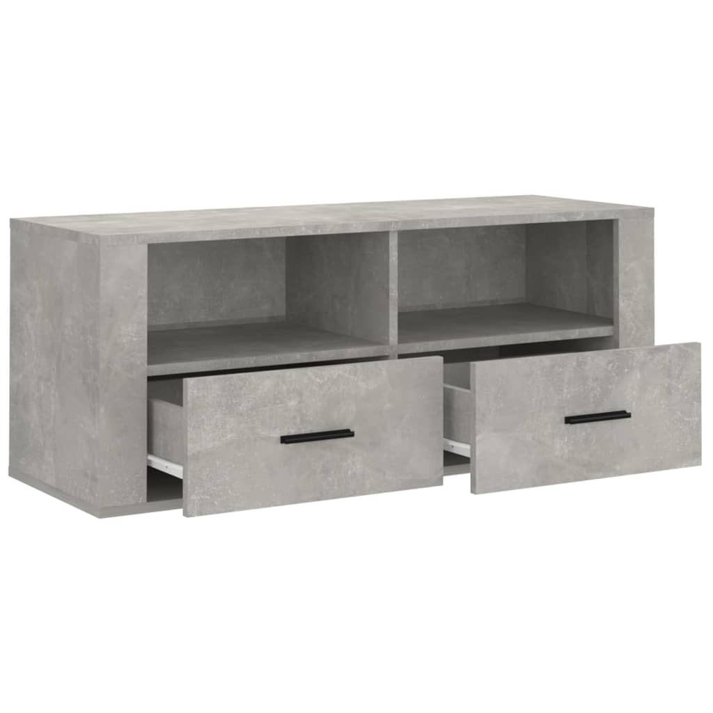 TV-taso betoninharmaa 100x35x40 cm tekninen puu - Sisustajankoti.fi