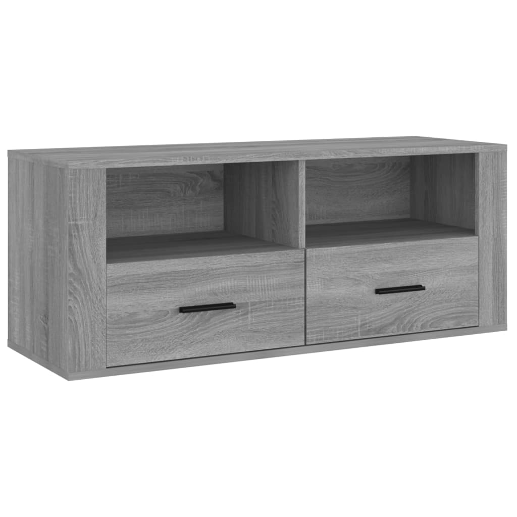 TV-taso harmaa Sonoma 100x35x40 cm tekninen puu - Sisustajankoti.fi