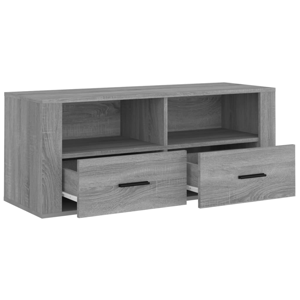 TV-taso harmaa Sonoma 100x35x40 cm tekninen puu - Sisustajankoti.fi