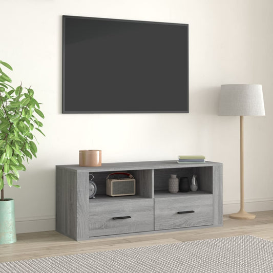 TV-taso harmaa Sonoma 100x35x40 cm tekninen puu - Sisustajankoti.fi