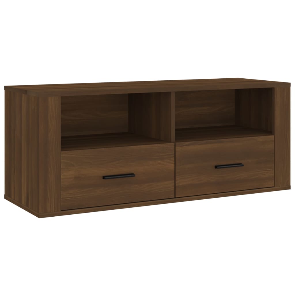TV-taso ruskea tammi 100x35x40 cm tekninen puu - Sisustajankoti.fi