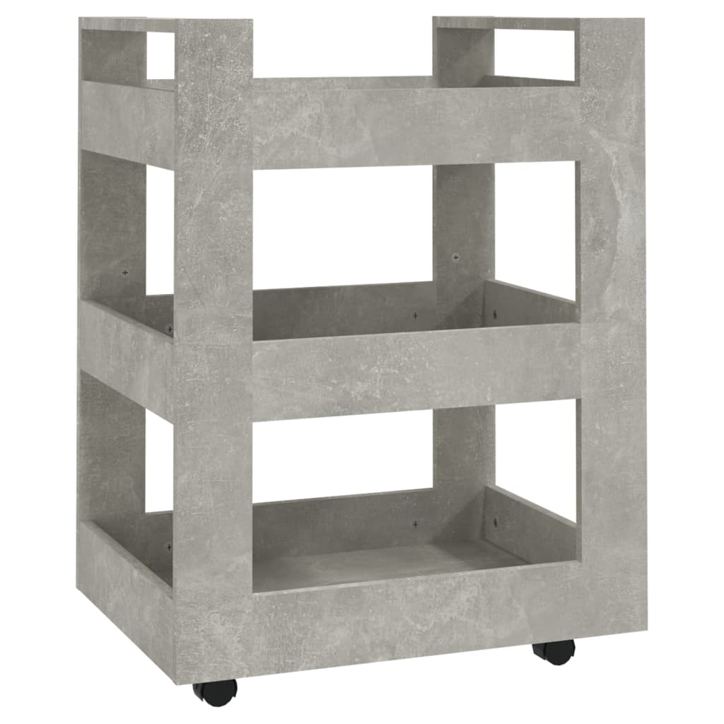 Keittiövaunu betoninharmaa 60x45x80 cm tekninen puu - Sisustajankoti.fi