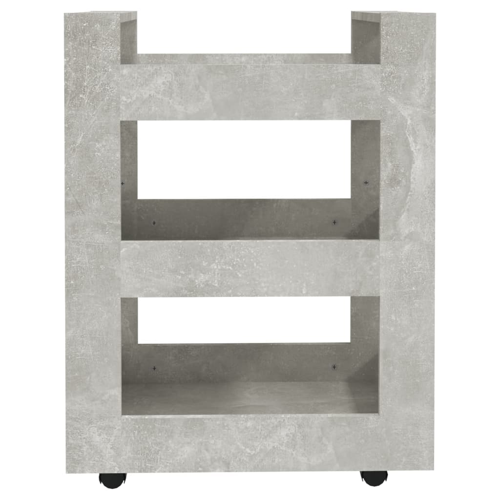 Keittiövaunu betoninharmaa 60x45x80 cm tekninen puu - Sisustajankoti.fi