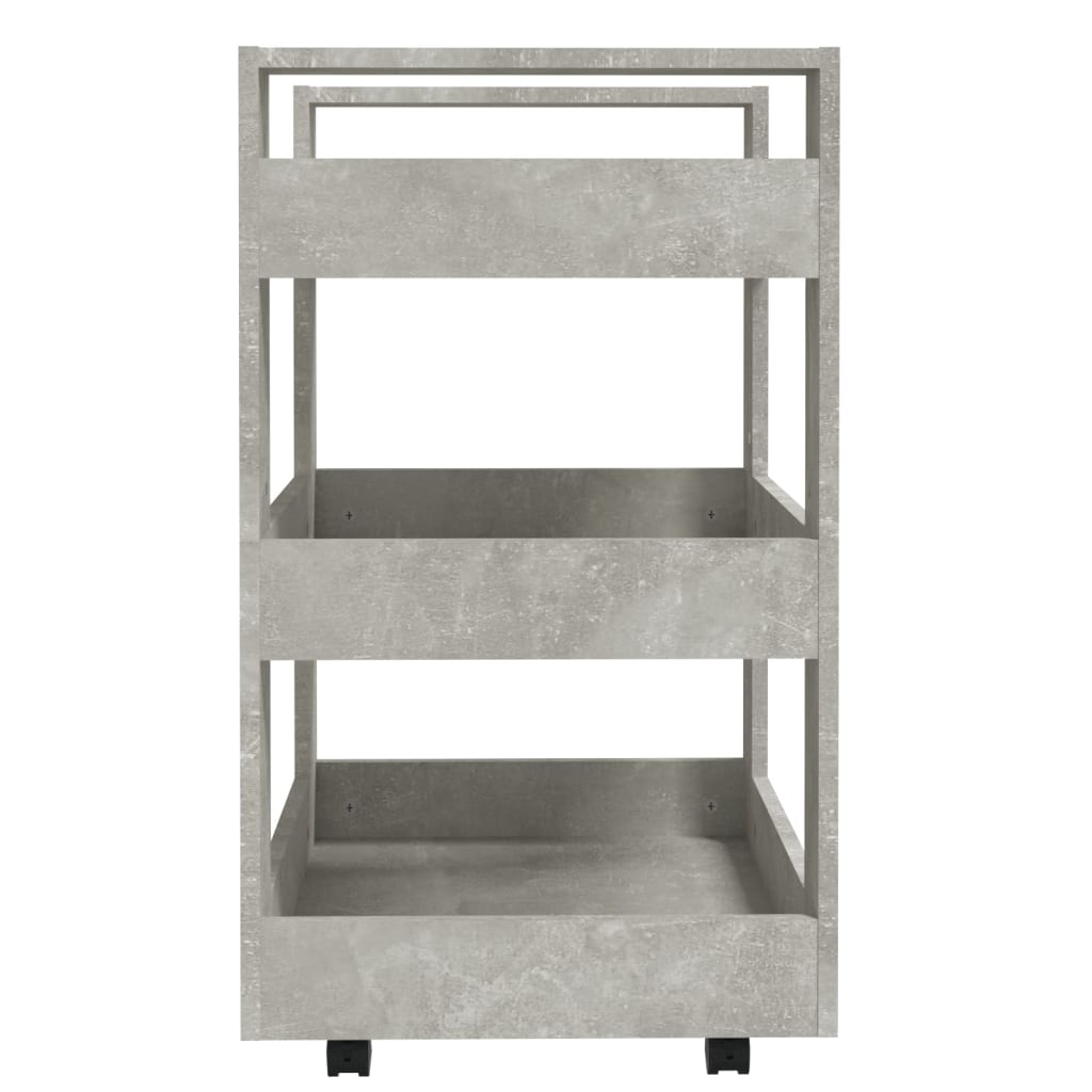 Keittiövaunu betoninharmaa 60x45x80 cm tekninen puu - Sisustajankoti.fi