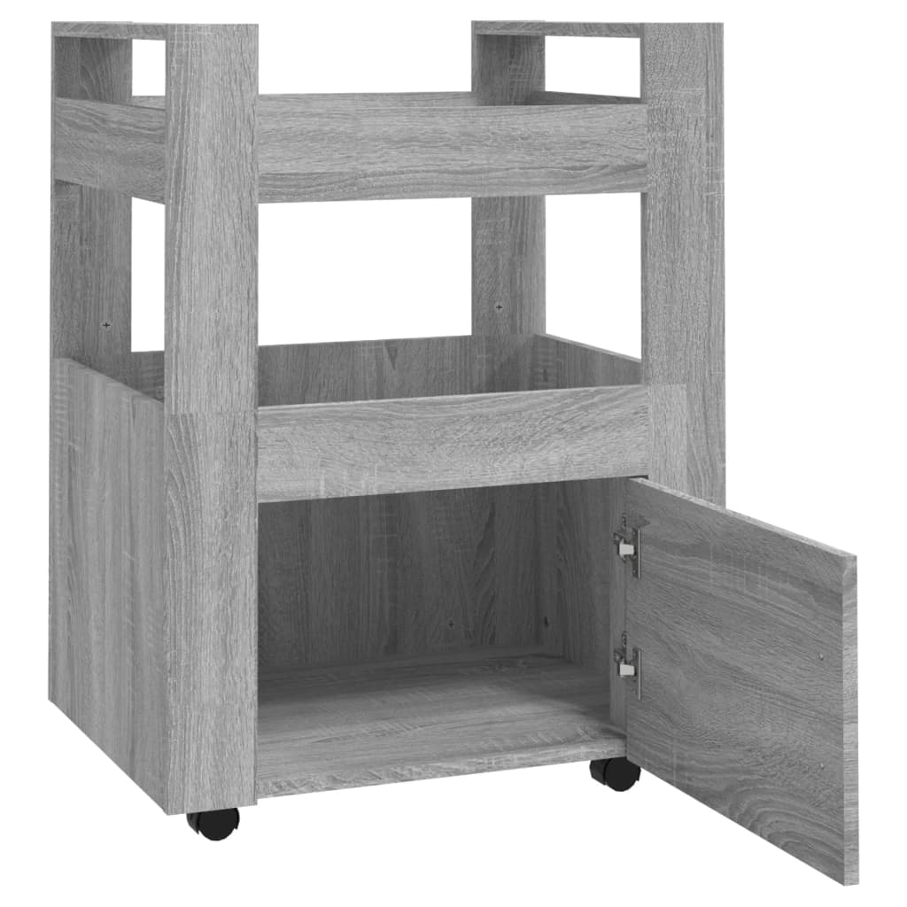 Keittiövaunu harmaa Sonoma 60x45x80 cm tekninen puu - Sisustajankoti.fi