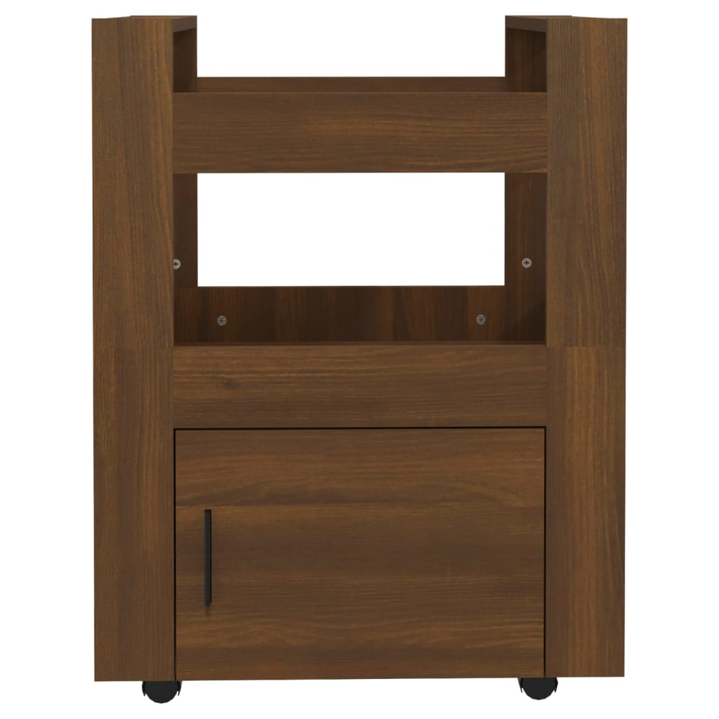 Keittiövaunu ruskea tammi 60x45x80 cm tekninen puu - Sisustajankoti.fi