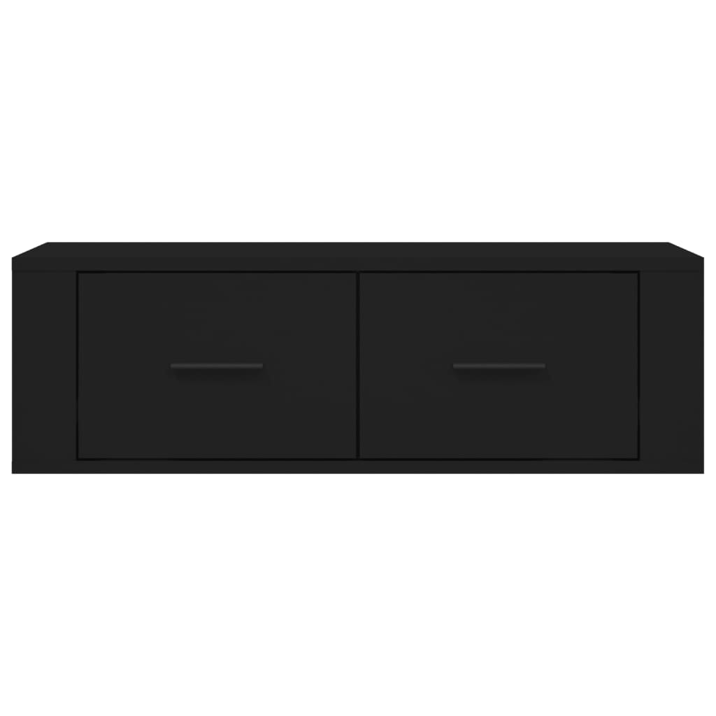 Seinäkiinnitettävä TV-taso musta 80x36x25 cm tekninen puu - Sisustajankoti.fi