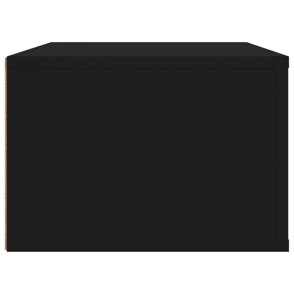Seinäkiinnitettävä TV-taso musta 80x36x25 cm tekninen puu - Sisustajankoti.fi