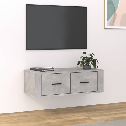 Seinä TV-taso betoninharmaa 80x36x25 cm tekninen puu - Sisustajankoti.fi