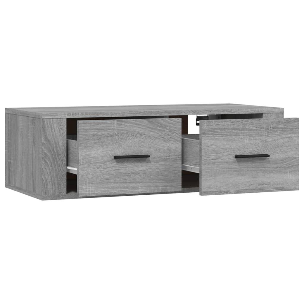 Seinä TV-taso harmaa Sonoma 80x36x25 cm tekninen puu - Sisustajankoti.fi