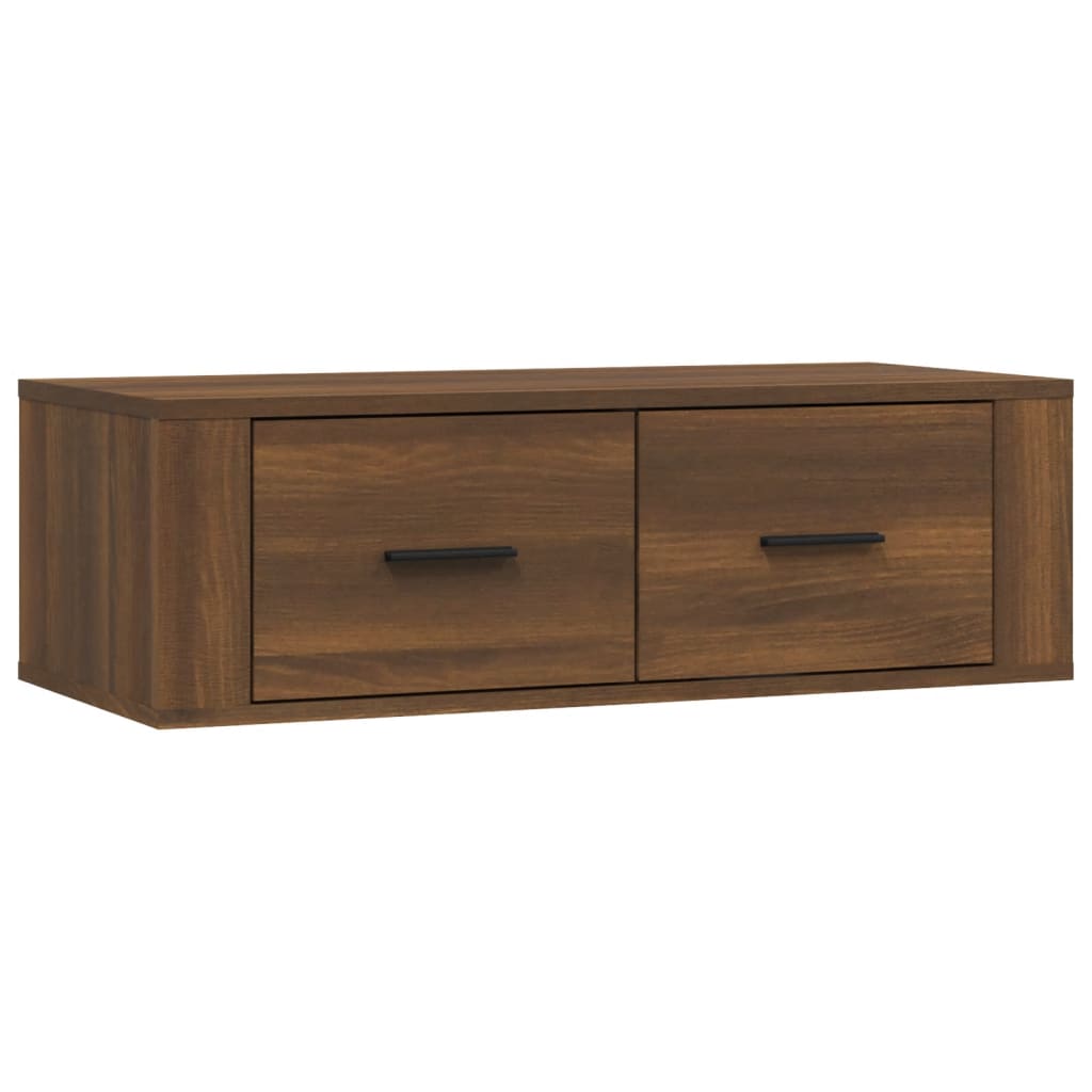 Seinäkiinnitettävä TV-taso rusk. tammi 80x36x25 cm tekninen puu - Sisustajankoti.fi