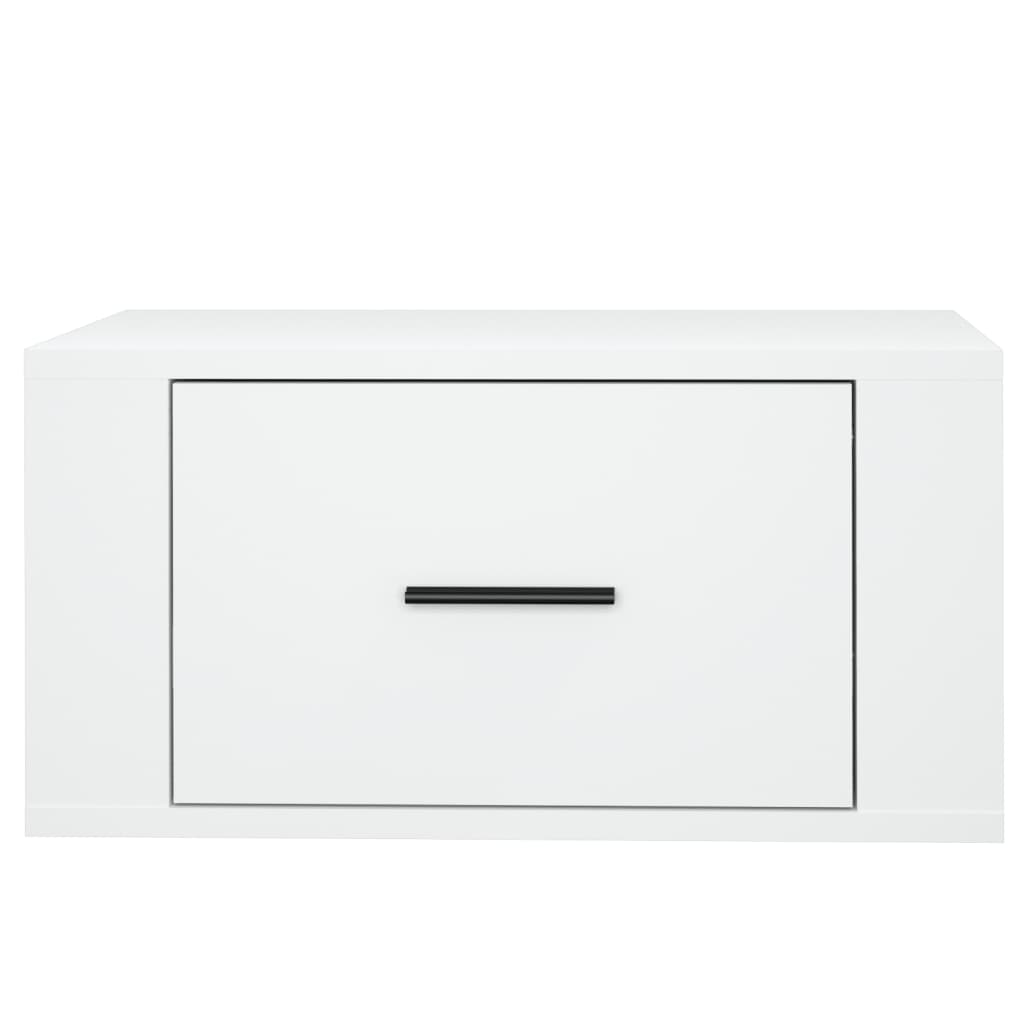 Seinäkiinnitettävä yöpöytä valkoinen 50x36x25 cm - Sisustajankoti.fi