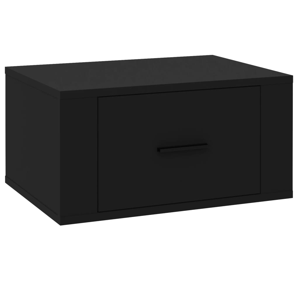 Seinäkiinnitettävät yöpöydät 2 kpl musta 50x36x25 cm - Sisustajankoti.fi