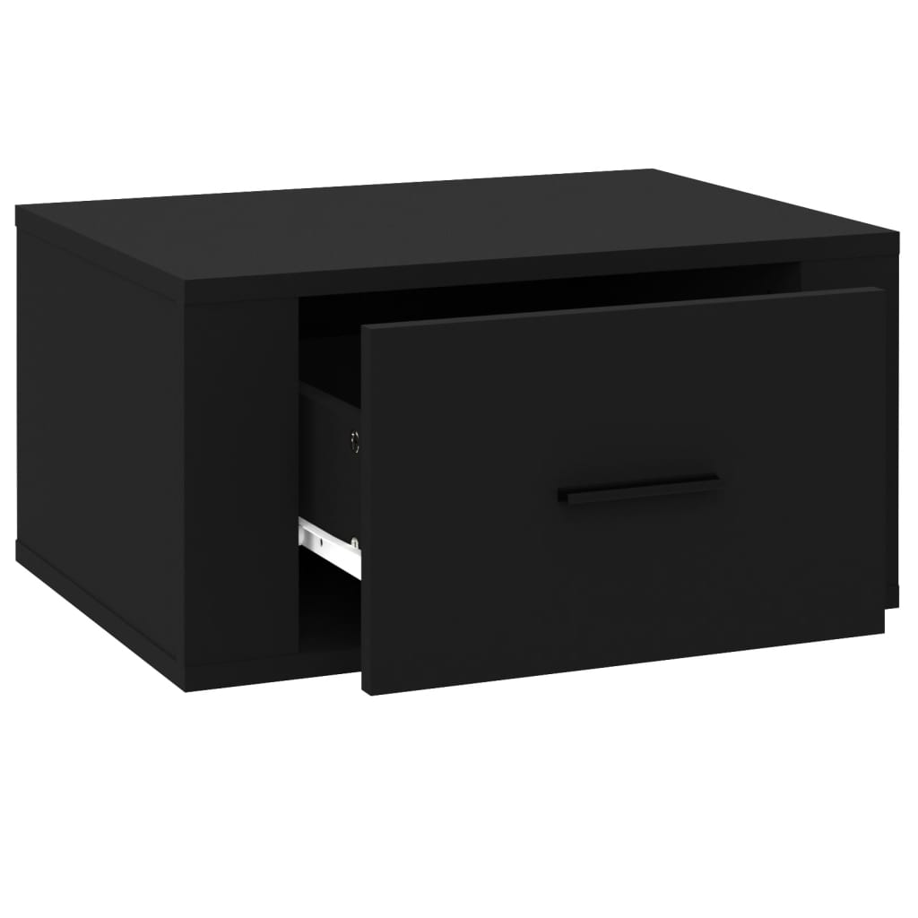 Seinäkiinnitettävät yöpöydät 2 kpl musta 50x36x25 cm - Sisustajankoti.fi