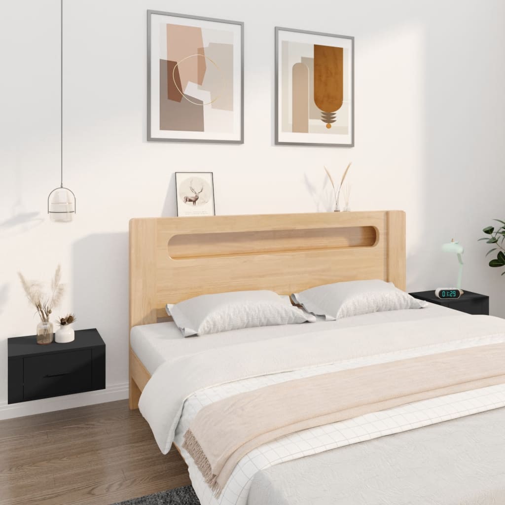 Seinäkiinnitettävät yöpöydät 2 kpl musta 50x36x25 cm - Sisustajankoti.fi
