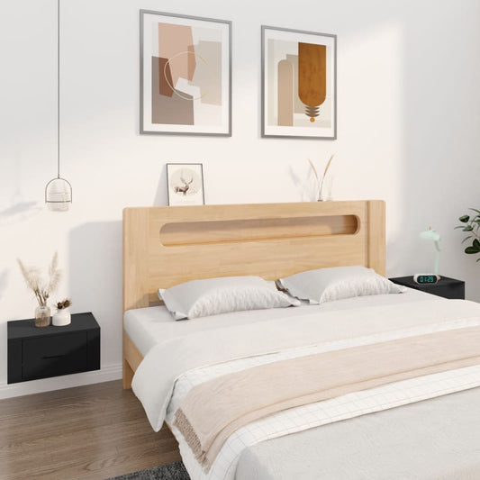 Seinäkiinnitettävät yöpöydät 2 kpl musta 50x36x25 cm - Sisustajankoti.fi