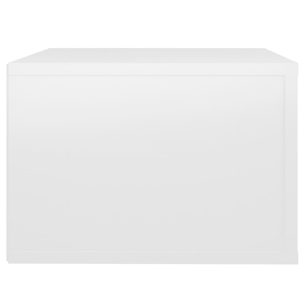Seinäkiinnitettävä yöpöytä korkeakiilto valkoinen 50x36x25 cm - Sisustajankoti.fi