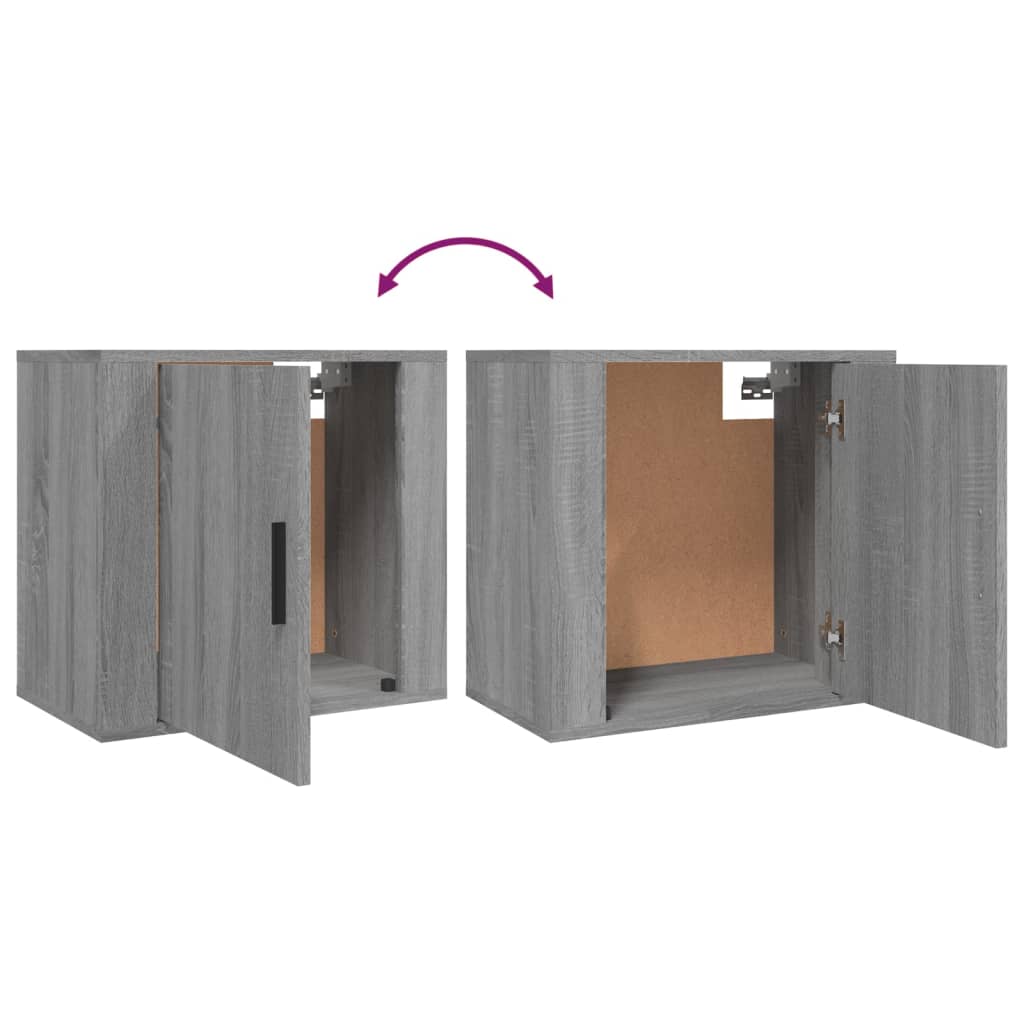 Seinäkiinnitettävät yöpöydät 2 kpl harmaa Sonoma 50x30x47 cm - Sisustajankoti.fi