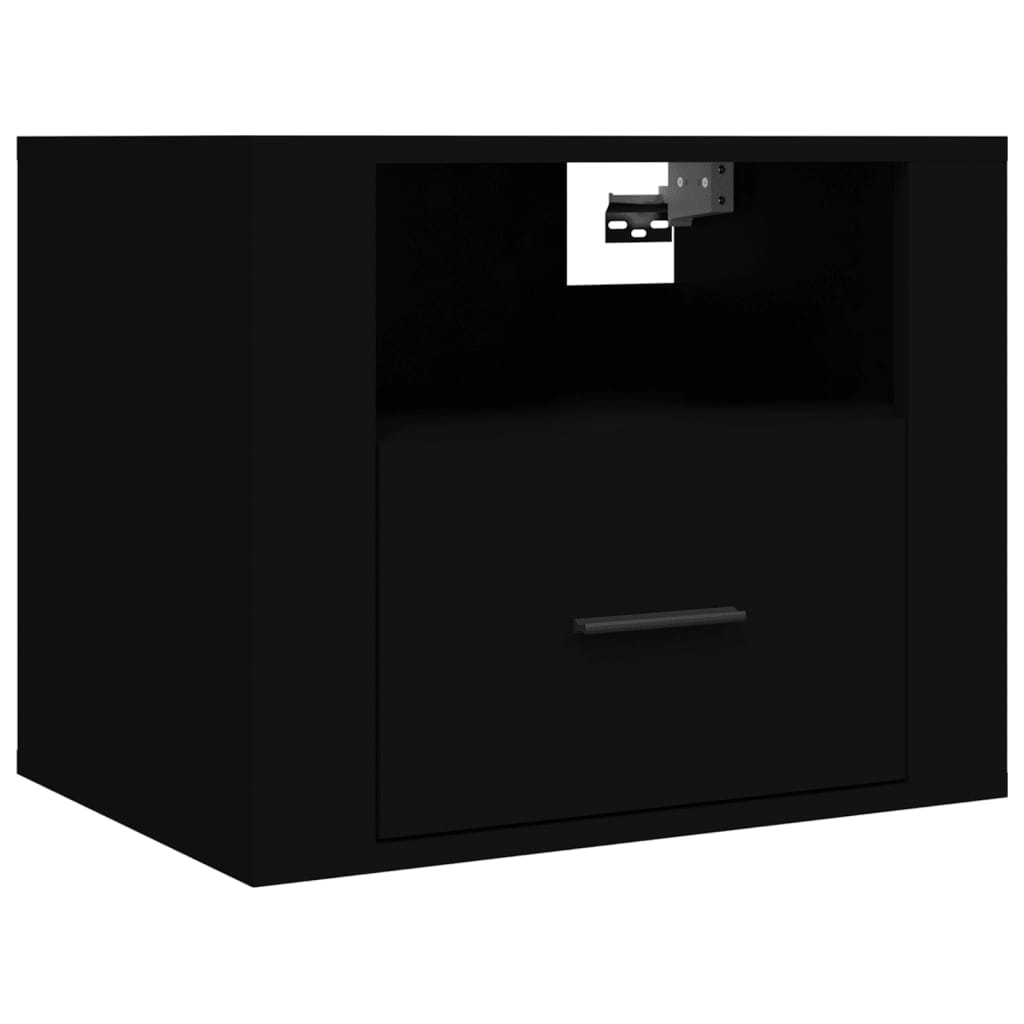 Seinäkiinnitettävät yöpöydät 2 kpl musta 50x36x40 cm - Sisustajankoti.fi