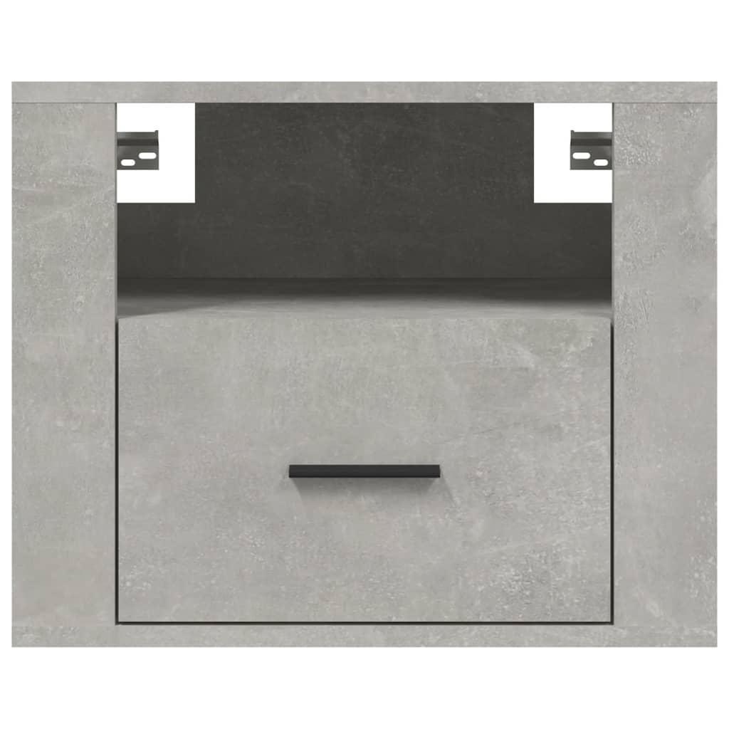 Seinäkiinnitettävät yöpöydät 2 kpl betoninharmaa 50x36x40 cm - Sisustajankoti.fi