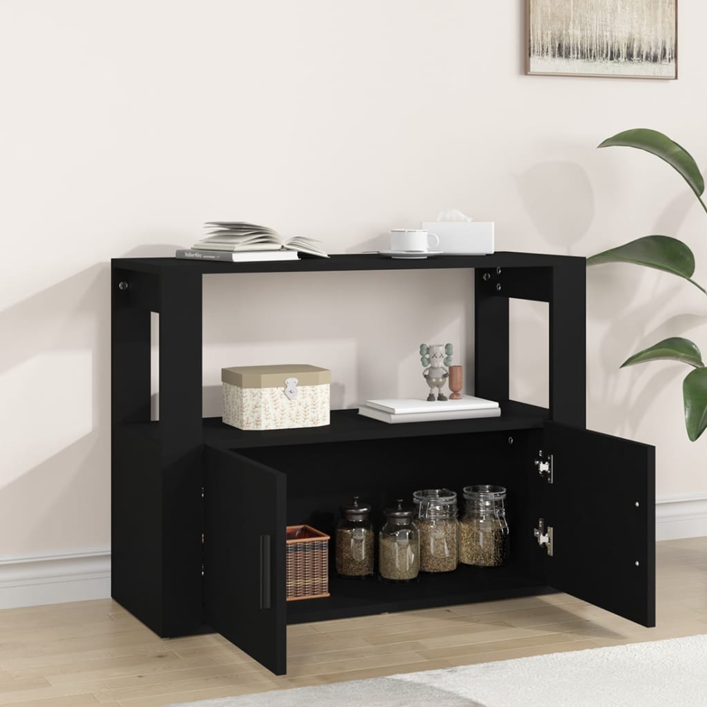 Senkki musta 80x30x60 cm tekninen puu - Sisustajankoti.fi