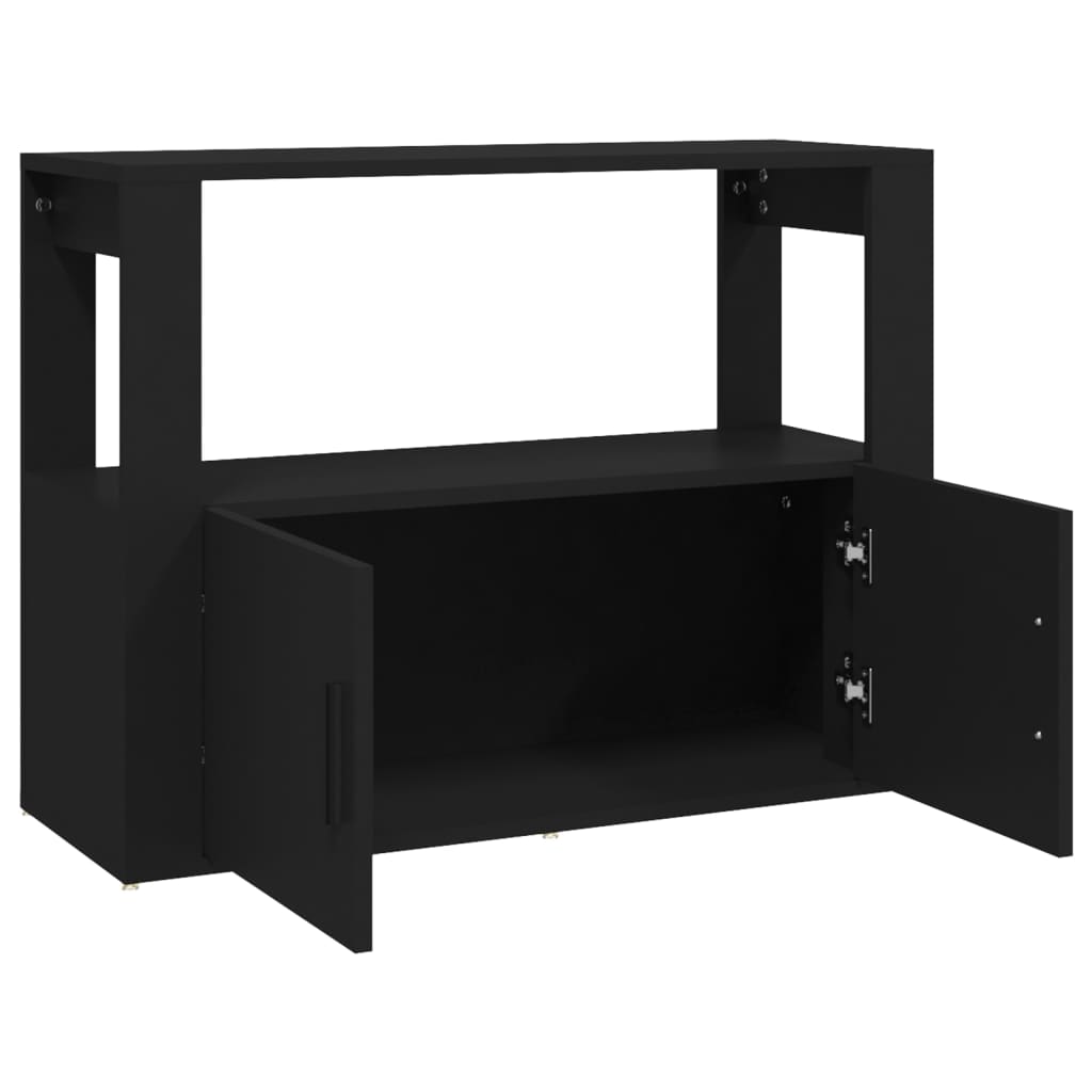 Senkki musta 80x30x60 cm tekninen puu - Sisustajankoti.fi