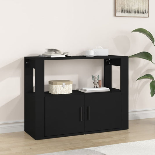 Senkki musta 80x30x60 cm tekninen puu - Sisustajankoti.fi