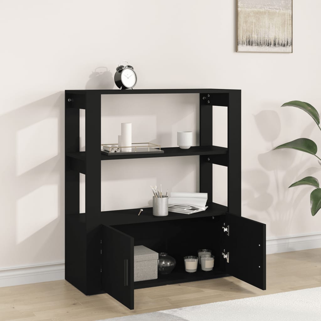 Senkki musta 80x30x90 cm tekninen puu - Sisustajankoti.fi
