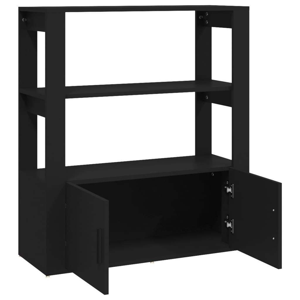 Senkki musta 80x30x90 cm tekninen puu - Sisustajankoti.fi