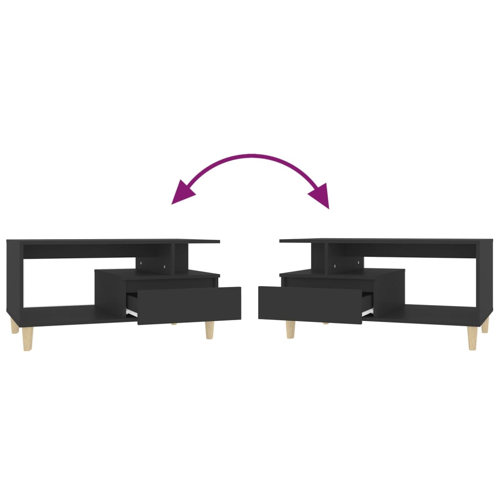 Sohvapöytä musta 90x49x45 cm tekninen puu - Sisustajankoti.fi