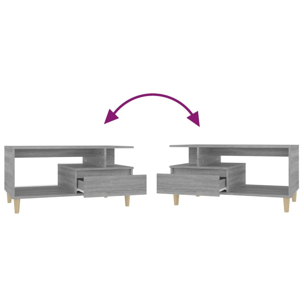 Sohvapöytä harmaa Sonoma 90x49x45 cm tekninen puu - Sisustajankoti.fi