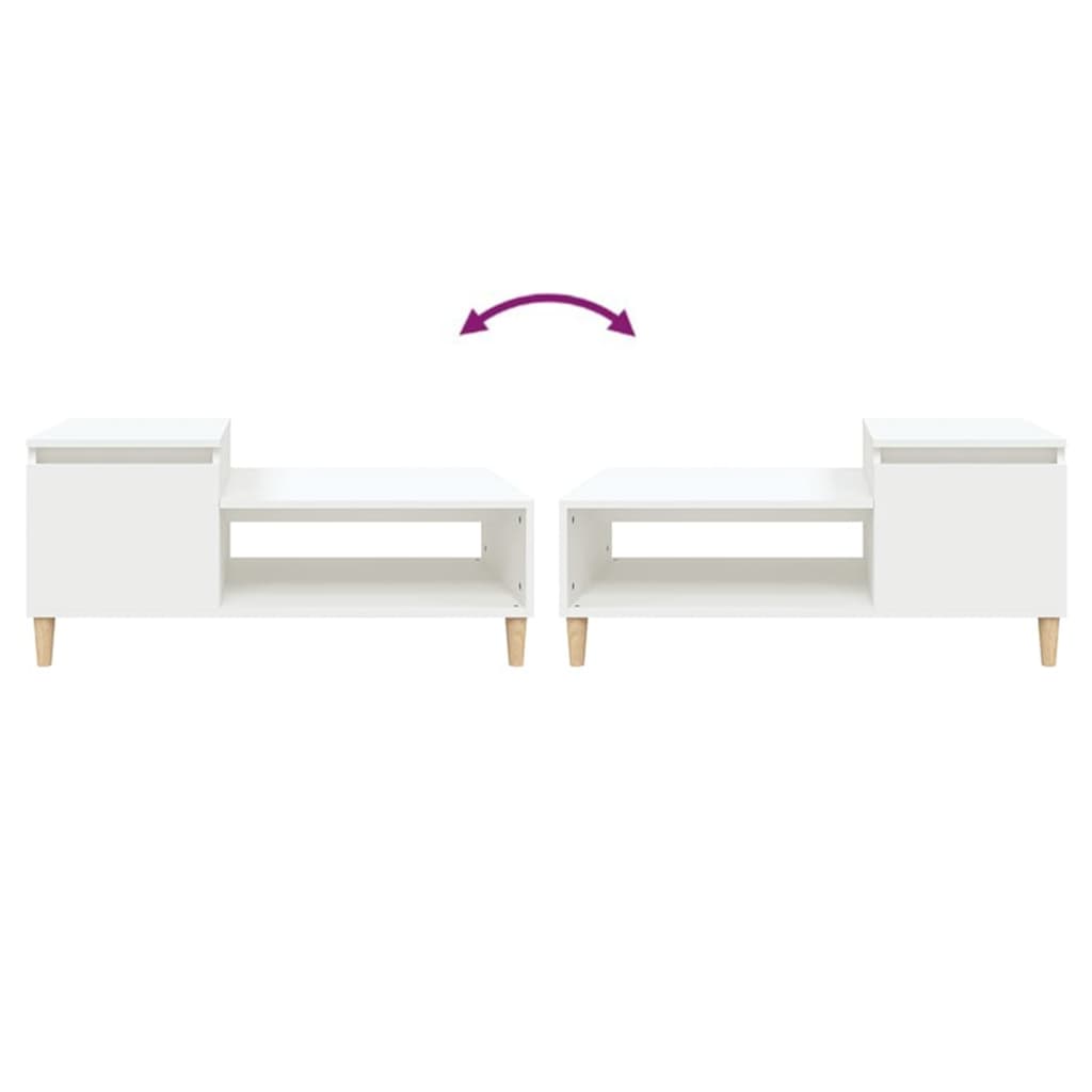Sohvapöytä valkoinen 100x50x45 cm tekninen puu - Sisustajankoti.fi
