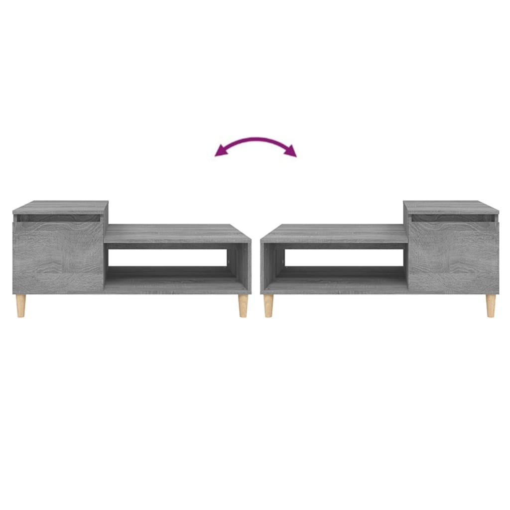 Sohvapöytä harmaa Sonoma 100x50x45 cm tekninen puu - Sisustajankoti.fi