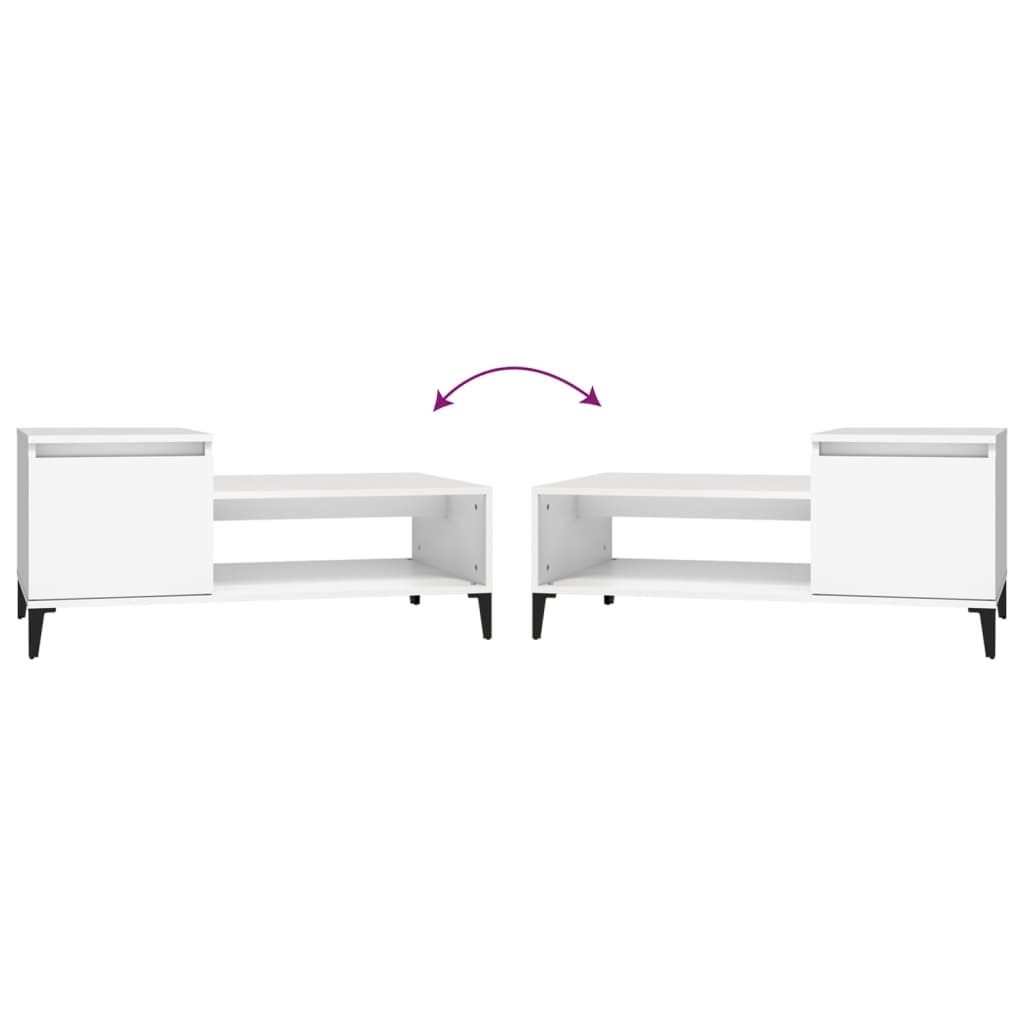 Sohvapöytä valkoinen 100x50x45 cm tekninen puu - Sisustajankoti.fi