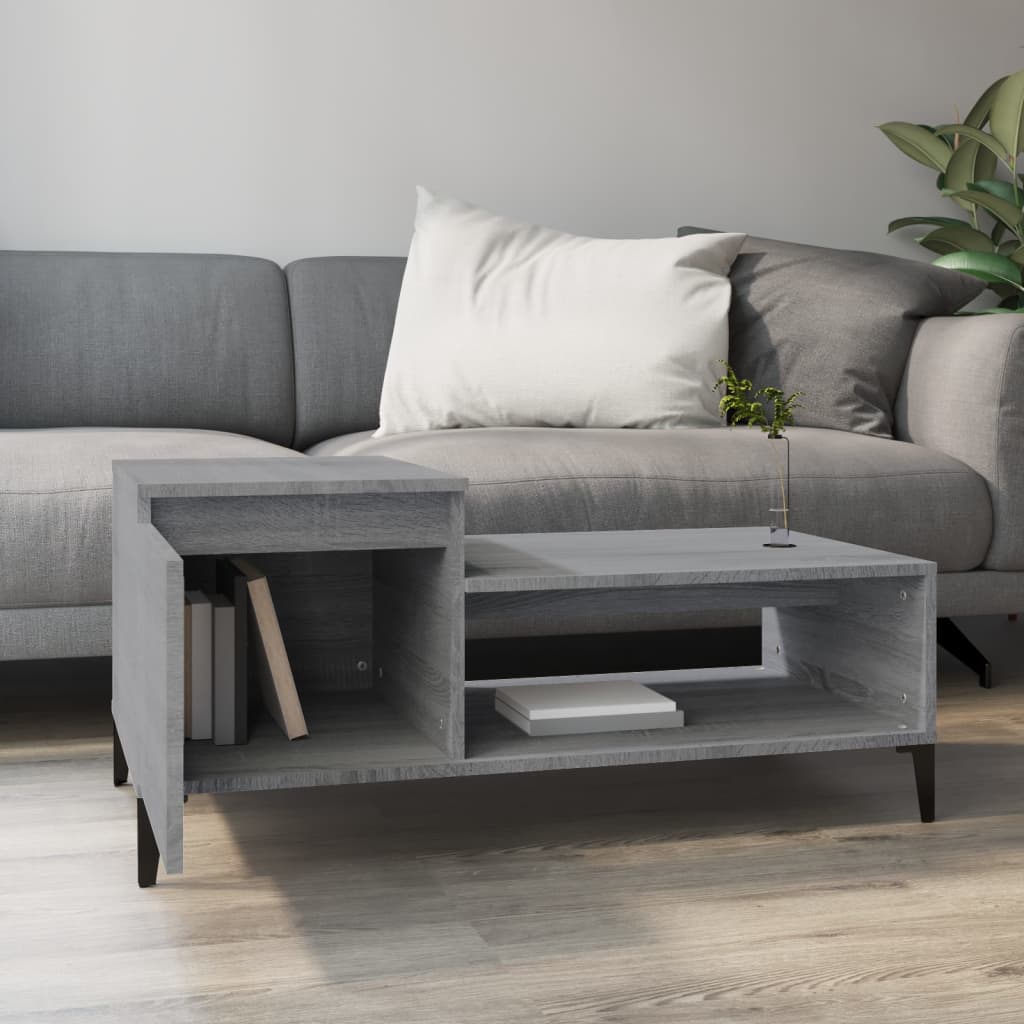 Sohvapöytä harmaa Sonoma 100x50x45 cm tekninen puu - Sisustajankoti.fi