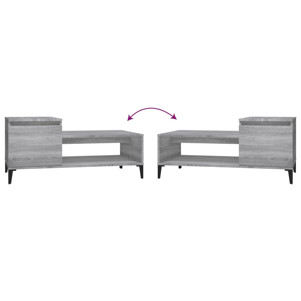 Sohvapöytä harmaa Sonoma 100x50x45 cm tekninen puu - Sisustajankoti.fi