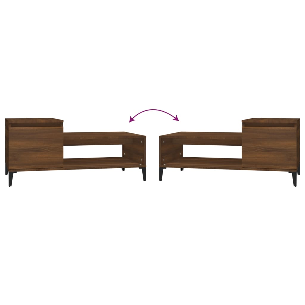 Sohvapöytä ruskea tammi 100x50x45 cm tekninen puu - Sisustajankoti.fi