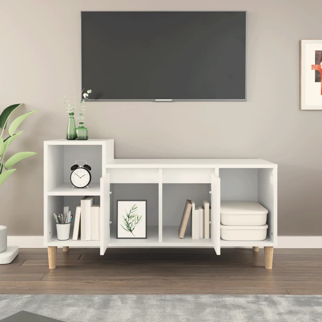 TV-taso valkoinen 100x35x55 cm tekninen puu - Sisustajankoti.fi