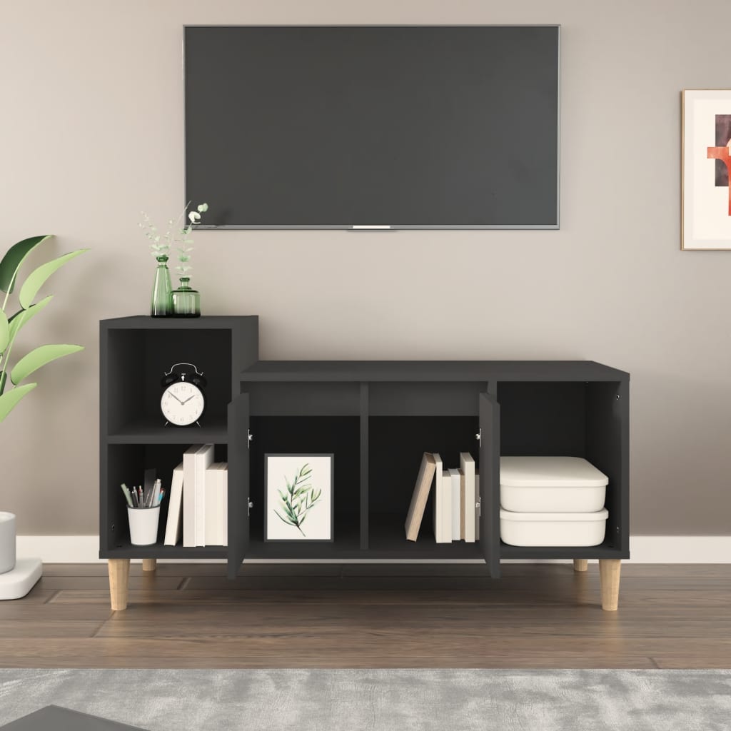 TV-taso musta 100x35x55 cm tekninen puu - Sisustajankoti.fi